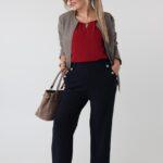 Eleganckie spodnie damskie plus size z ozdobnymi guzikami – elastyczne spodnie dla puszystych kobiet w dużych rozmiarach