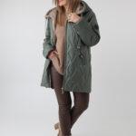 Dłuższa pikowana kurtka damska przejściowa plus size – jesienna kurtka w dużych rozmiarach dla puszystych kobiet