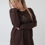 Sweter damski plus size z rozcięciami na guziki – luźny sweter XXL dla puszystych kobiet w dużych rozmiarach