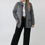 Sweter kardigan damski plus size na zamek – rozpinany sweter XXL z miękkiej dzianiny dla puszystych kobiet