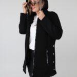 Długa ocieplana bluza damska plus size rozpinana z kapturem i kieszeniami – wygodna bluza XXL 46-52