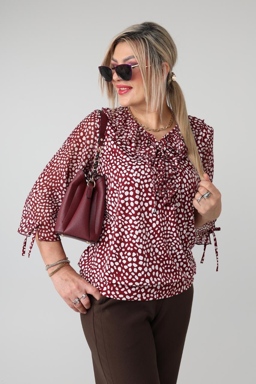 Bluzka z żabotem plus size 42-50