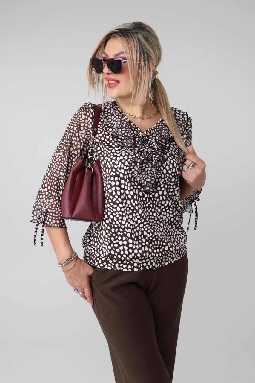 Bluzka z żabotem plus size 42-50