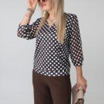 Elegancka bluzka damska plus size z dekoltem w serek – bluzka XXL dla puszystych kobiet w dużych rozmiarach