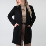 Elegancka długa narzutka damska plus size z kieszeniami – narzutka XXL w dużych rozmiarach dla puszystych kobiet