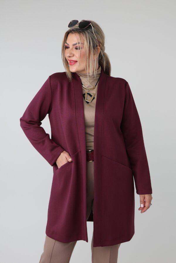 Elegancka długa narzutka damska plus size z kieszeniami – narzutka XXL w dużych rozmiarach dla puszystych kobiet