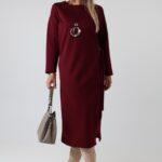 elegancka-sukienka-damska-plus-size-dluga-z-wiazaniem-w-talii-bordowa (7)