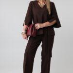 Elegancki komplet damski plus size bluzka i spodnie 44-52