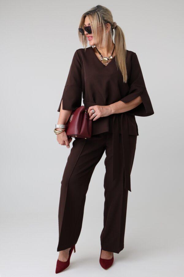 Elegancki komplet damski plus size bluzka i spodnie 44-52