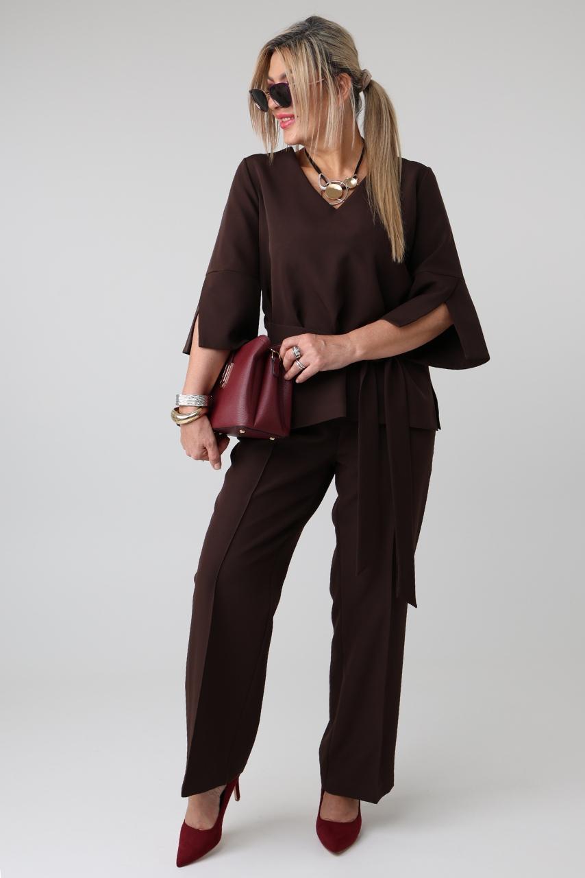 Elegancki komplet damski plus size bluzka i spodnie 44-52