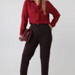 Eleganckie spodnie damskie plus size w kant z prostą nogawką – spodnie ze streczem XXL dla puszystych 42-52