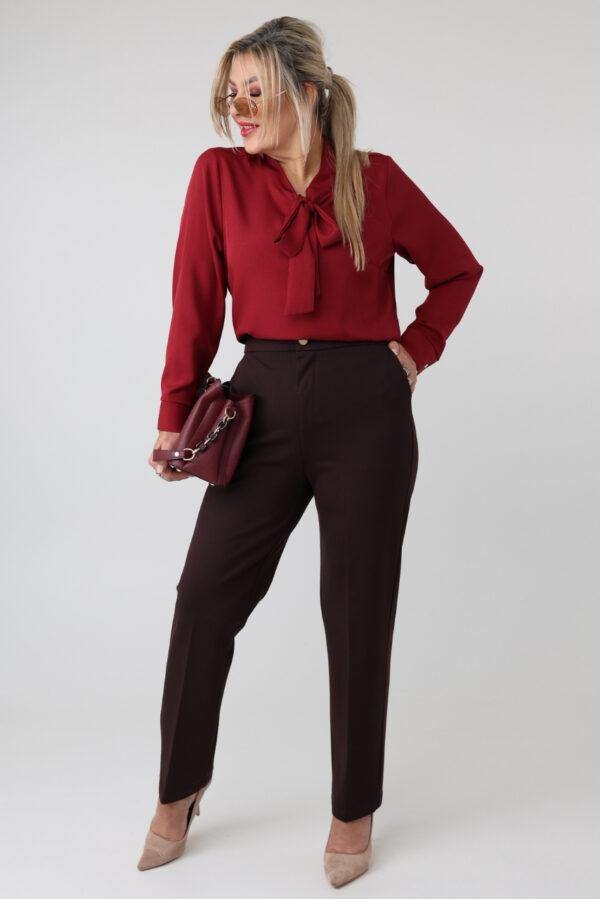 Eleganckie spodnie damskie plus size w kant z prostą nogawką – spodnie ze streczem XXL dla puszystych 42-52