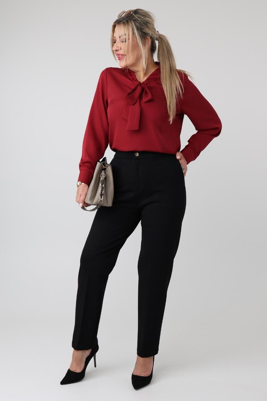 Eleganckie spodnie damskie plus size w kant z prostą nogawką – spodnie ze streczem XXL dla puszystych 42-52