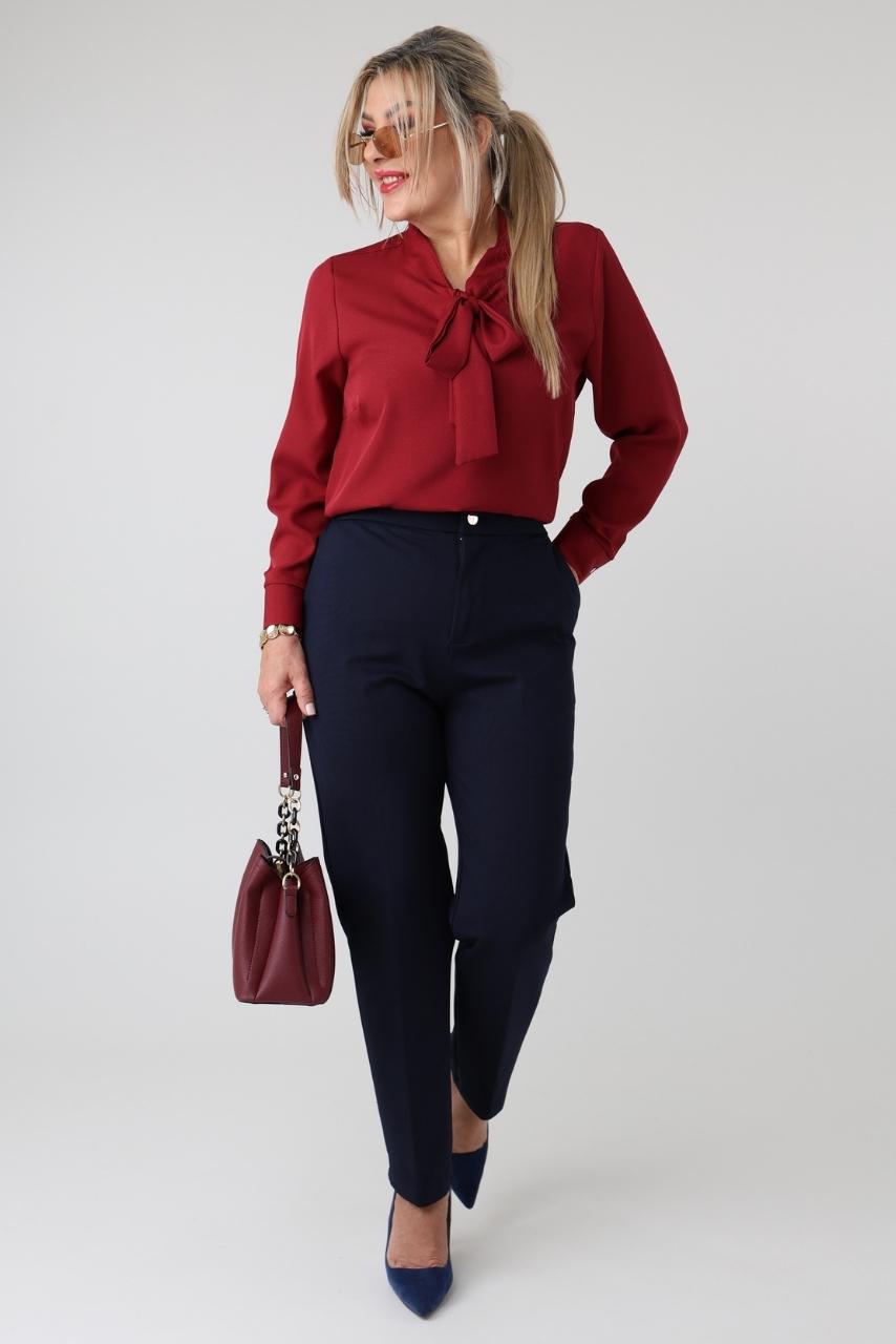 Eleganckie spodnie damskie plus size w kant z prostą nogawką – spodnie ze streczem XXL dla puszystych 42-52