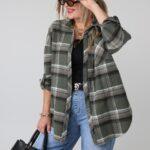 Flanelowa koszula damska plus size w kratę – koszula XXL w dużych rozmiarach dla puszystych kobiet 42-50