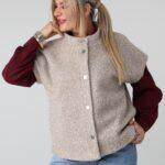 Kamizelka damska plus size bukla – elegancki bezrękawnik damski XXL w dużych rozmiarach dla puszystych kobiet 42-50