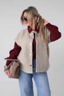 Kamizelka damska plus size bukla – elegancki bezrękawnik damski XXL w dużych rozmiarach dla puszystych kobiet 42-50