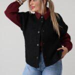 Kamizelka damska plus size bukla – elegancki bezrękawnik damski XXL w dużych rozmiarach dla puszystych kobiet 42-50