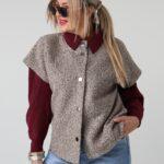 Kamizelka damska plus size bukla – elegancki bezrękawnik damski XXL w dużych rozmiarach dla puszystych kobiet 42-50