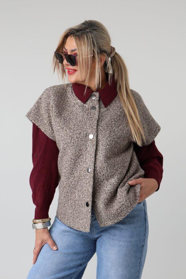 Kamizelka damska plus size bukla – elegancki bezrękawnik damski XXL w dużych rozmiarach dla puszystych kobiet 42-50