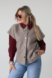 Kamizelka damska plus size bukla – elegancki bezrękawnik damski XXL w dużych rozmiarach dla puszystych kobiet 42-50