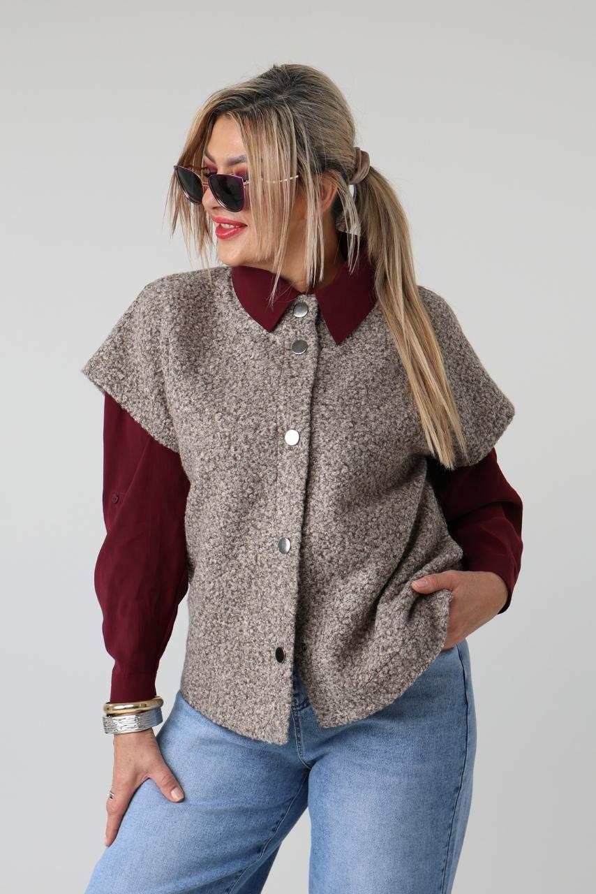 Kamizelka damska plus size bukla – elegancki bezrękawnik damski XXL w dużych rozmiarach dla puszystych kobiet 42-50