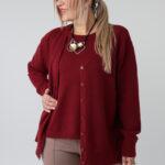 Komplet sweterkowy damski plus size bluzka i rozpinany kardigan – sweter XXL w dużych rozmiarach dla puszystych kobiet 42-48