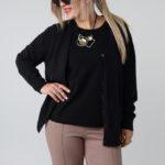 Komplet sweterkowy damski plus size bluzka i rozpinany kardigan – sweter XXL w dużych rozmiarach dla puszystych kobiet 42-48