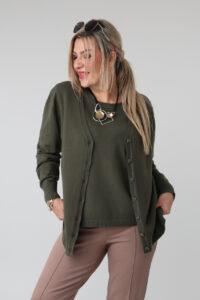 Komplet sweterkowy damski plus size bluzka i rozpinany kardigan – sweter XXL w dużych rozmiarach dla puszystych kobiet 42-48