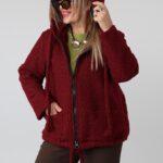 Kurtka damska plus size bukla rozpinana z kapturem – elegancka bomberka XXL w dużych rozmiarach dla puszystych 42-48