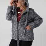 Kurtka damska plus size bukla rozpinana z kapturem – elegancka bomberka XXL w dużych rozmiarach dla puszystych 42-48