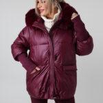 Krótka kurtka zimowa damska plus size ocieplana ze ściągaczami i odpinanym kapturem – pikowana kurtka XXL dla puszystych 42-52