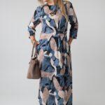 sukienka rozkloszowana plus size do pracy, sukienka luźna duży rozmiar 44-52 dla puszystych