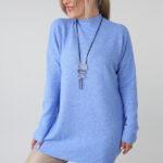 Elegancki sweter półgolf damski plus size o luźnym kroju – sweter damski XXL dla puszystych kobiet