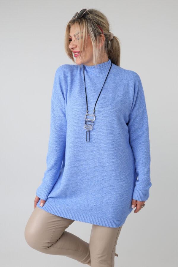 Elegancki sweter półgolf damski plus size o luźnym kroju – sweter damski XXL dla puszystych kobiet