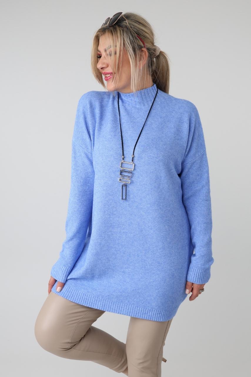 Elegancki sweter półgolf damski plus size o luźnym kroju – sweter damski XXL dla puszystych kobiet
