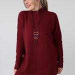 Elegancki sweter półgolf damski plus size o luźnym kroju – sweter damski XXL dla puszystych kobiet