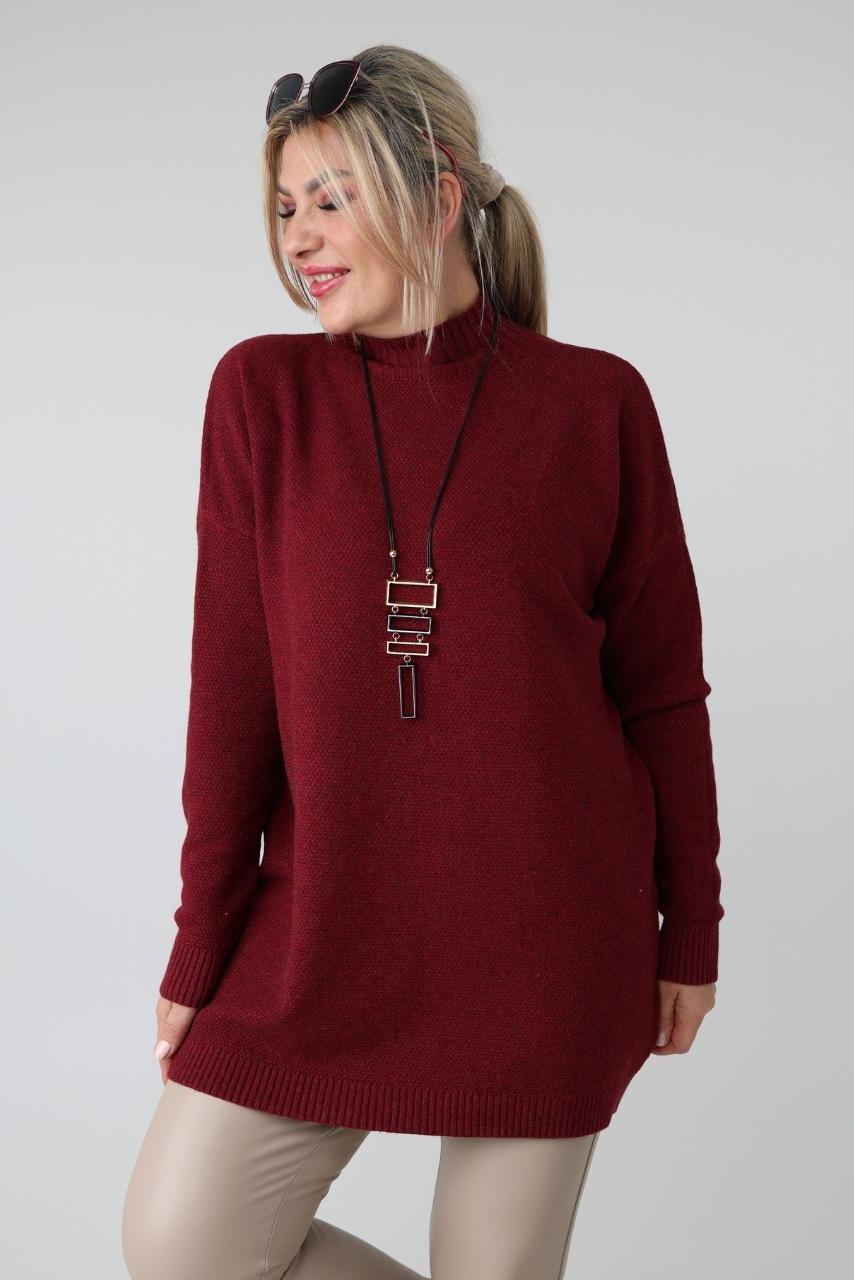 Elegancki sweter półgolf damski plus size o luźnym kroju – sweter damski XXL dla puszystych kobiet