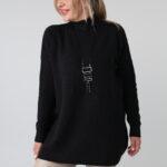 Elegancki sweter półgolf damski plus size o luźnym kroju – sweter damski XXL dla puszystych kobiet