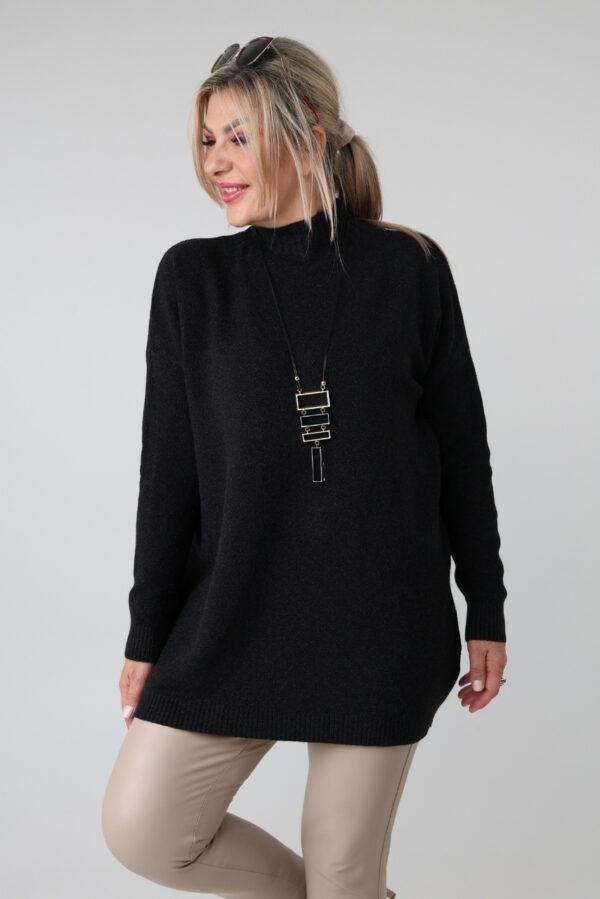 Elegancki sweter półgolf damski plus size o luźnym kroju – sweter damski XXL dla puszystych kobiet