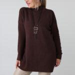 Elegancki sweter półgolf damski plus size o luźnym kroju – sweter damski XXL dla puszystych kobiet