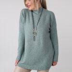 Elegancki sweter półgolf damski plus size o luźnym kroju – sweter damski XXL dla puszystych kobiet