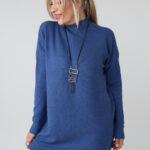 Elegancki sweter półgolf damski plus size o luźnym kroju – sweter damski XXL dla puszystych kobiet