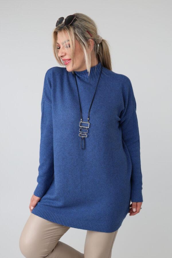 Elegancki sweter półgolf damski plus size o luźnym kroju – sweter damski XXL dla puszystych kobiet