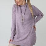 Elegancki sweter półgolf damski plus size o luźnym kroju – sweter damski XXL dla puszystych kobiet