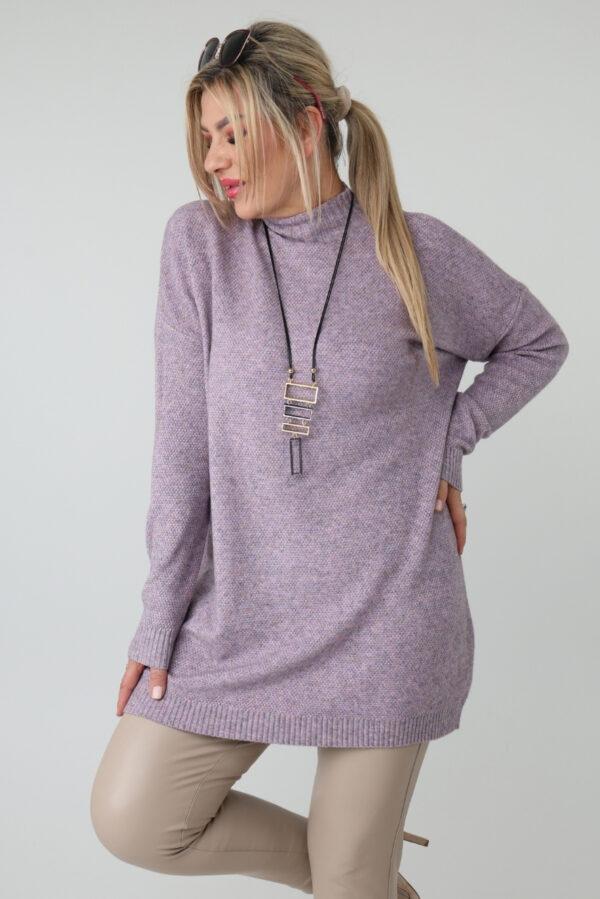 Elegancki sweter półgolf damski plus size o luźnym kroju – sweter damski XXL dla puszystych kobiet