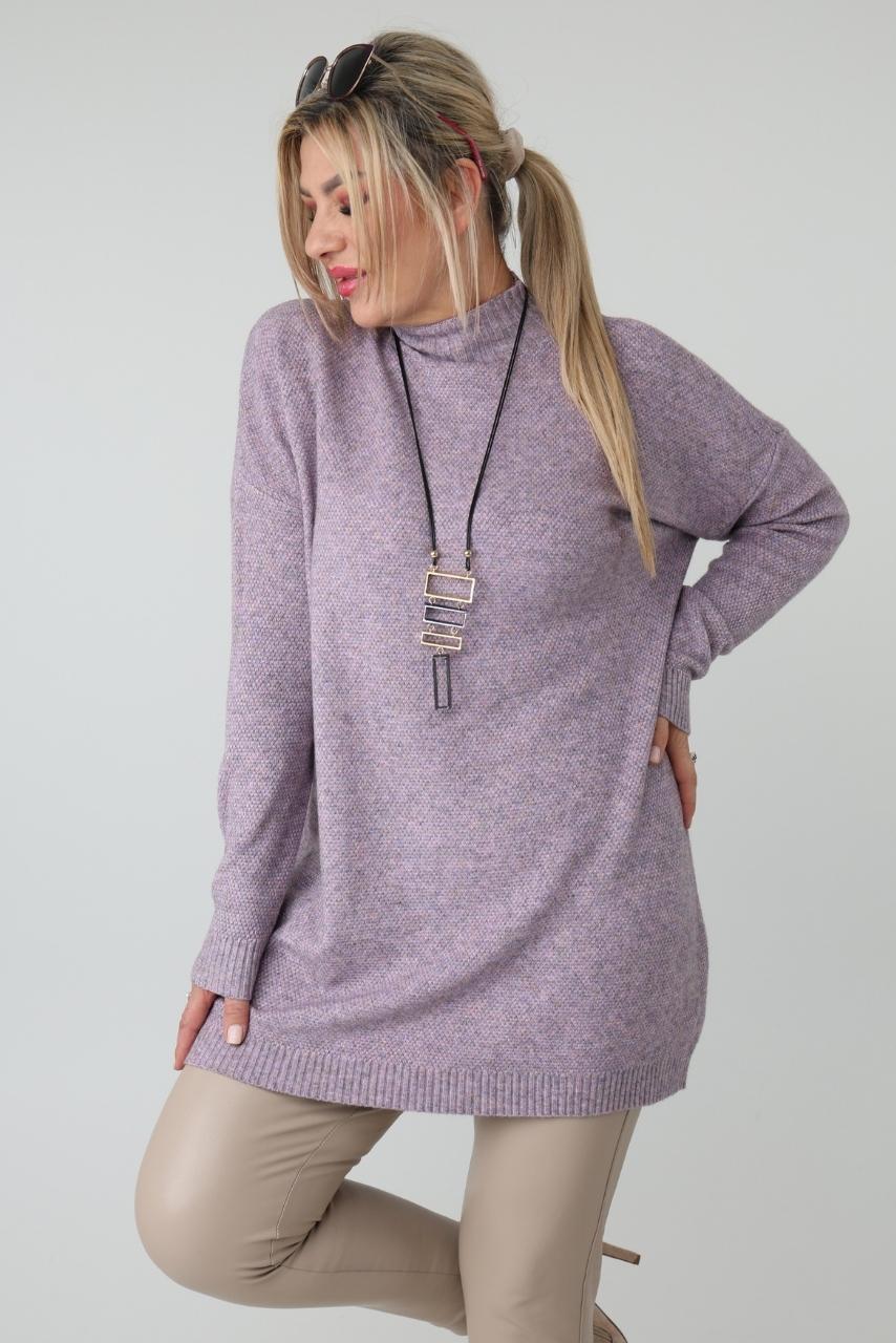 Elegancki sweter półgolf damski plus size o luźnym kroju – sweter damski XXL dla puszystych kobiet