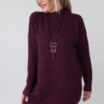 Elegancki sweter półgolf damski plus size o luźnym kroju – sweter damski XXL dla puszystych kobiet