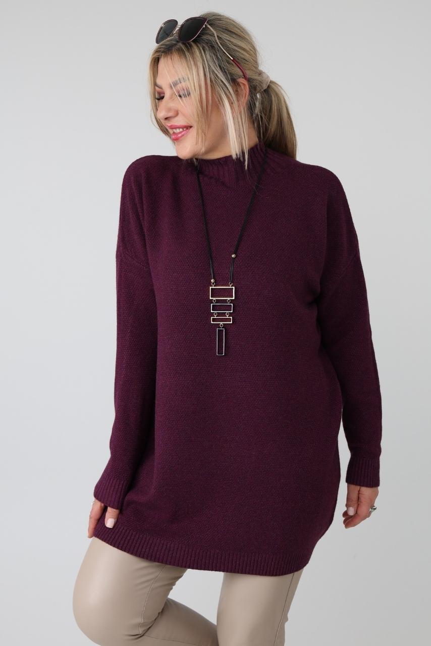 Elegancki sweter półgolf damski plus size o luźnym kroju – sweter damski XXL dla puszystych kobiet