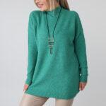 Elegancki sweter półgolf damski plus size o luźnym kroju – sweter damski XXL dla puszystych kobiet